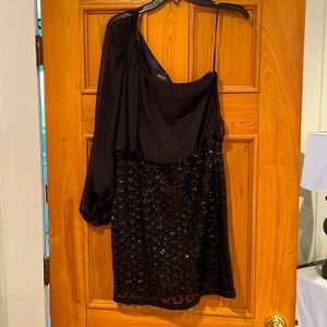 Black one shoulder Laundry mini dress sz 6
